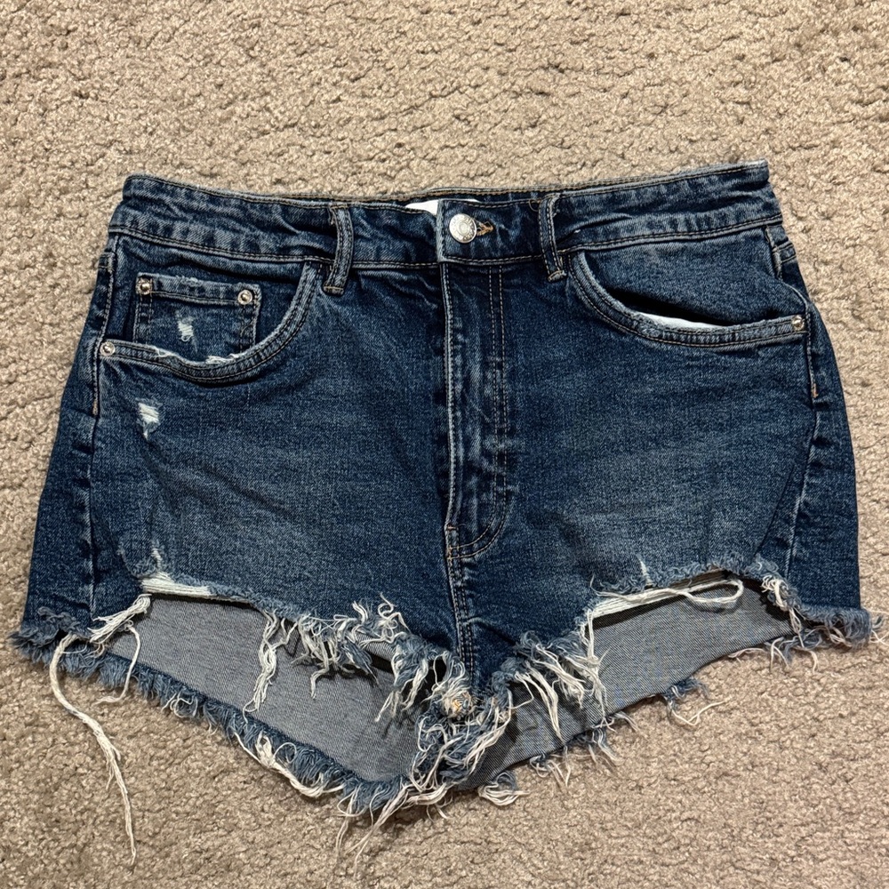 Zara Distressed Denim Shorts